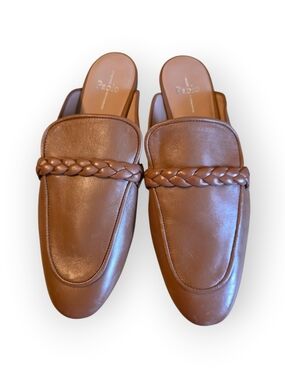 Paolo Brown Braided Leather Slide Loafers